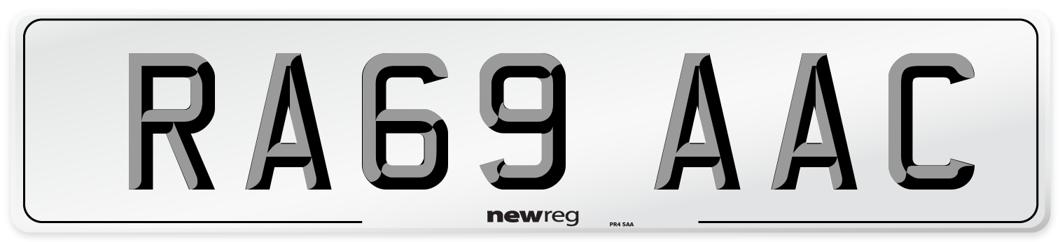 RA69 AAC Number Plate from New Reg